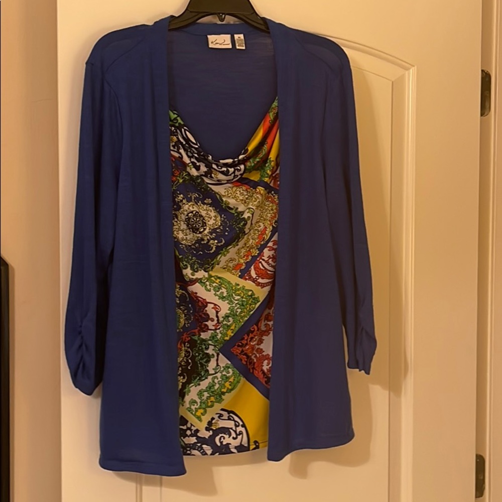 Tank cardigan 2fer top